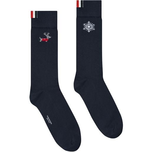 Thom Browne calzini con motivo renna e logo - blu