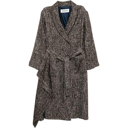 Monse cappotto doppiopetto con revers a scialle - marrone