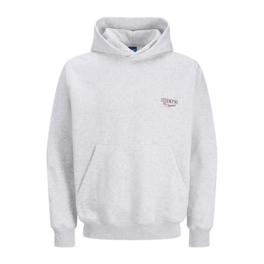 JACK & JONES sweat hood jorgrand midtown-felpa con cappuccio, bianco, s uomo