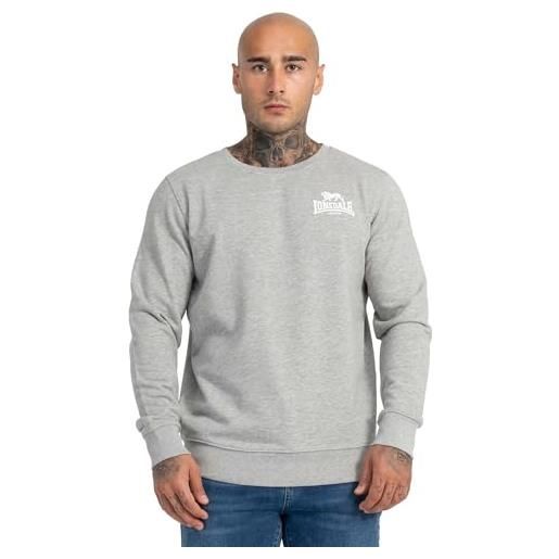 Lonsdale men sweatshirt longridge, colore: marl grey, taglia: l