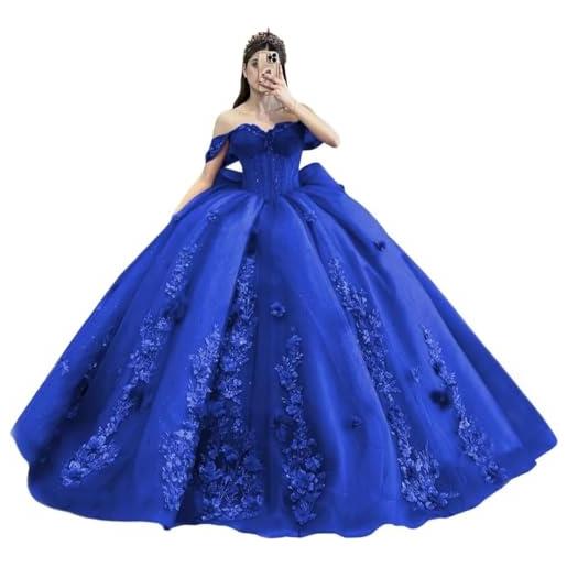 Yifanier abiti quinceanera con spalle scoperte principessa abiti quinceanera con fiocco in tulle abiti da ballo abito dolce 16 in tulle mt014