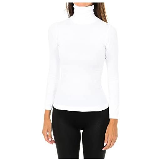 Intimidea maglia in microfibra dolcevita donna manica lunga nevada art 210277 - l/xl, bianco