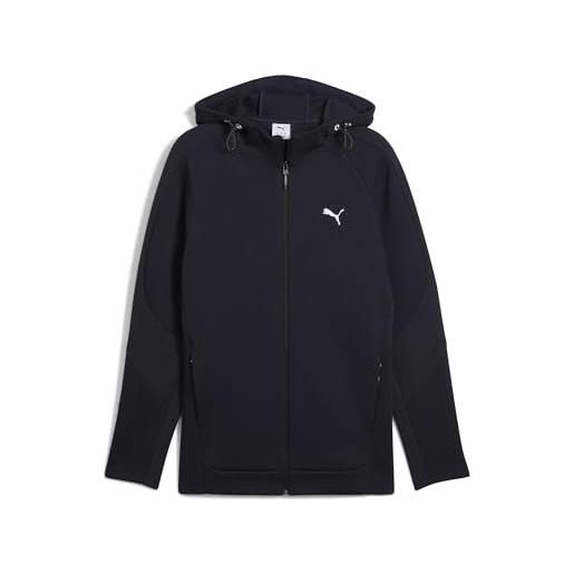 PUMA felpa con zip integrale e cappuccio evostripe da uomo m galactic gray