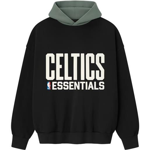 FEAR OF GOD ESSENTIALS felpa celtics con cappuccio - nero