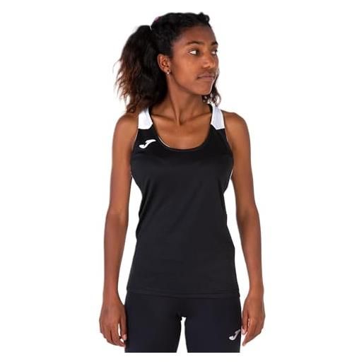 Joma 2xs canotta bretelle record ii, rosa fluo nero, xxs unisex-adulto