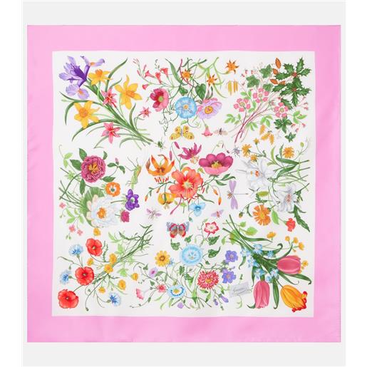 Gucci sciarpa in twill di seta con stampa