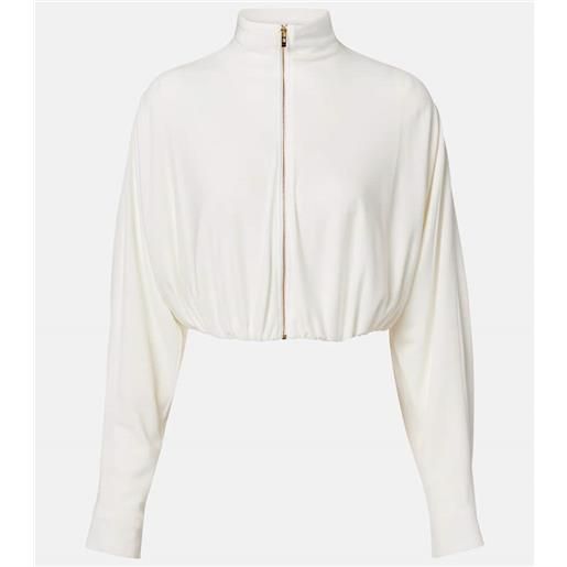 Alaia alaã¯a giacca in jersey con collo alto e drappeggio