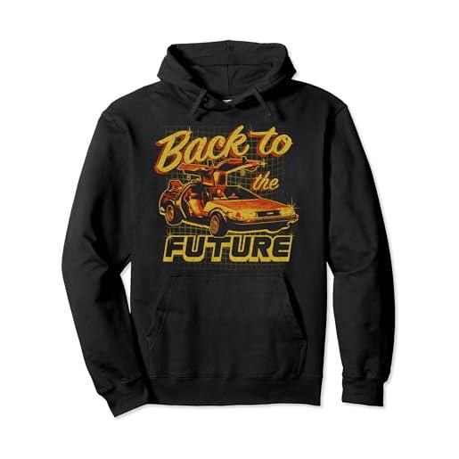 Back To The Future red and orange car felpa con cappuccio