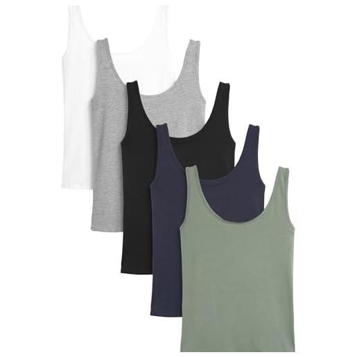 NEXT confezione da 5 canotte con spalline larghe multi 44