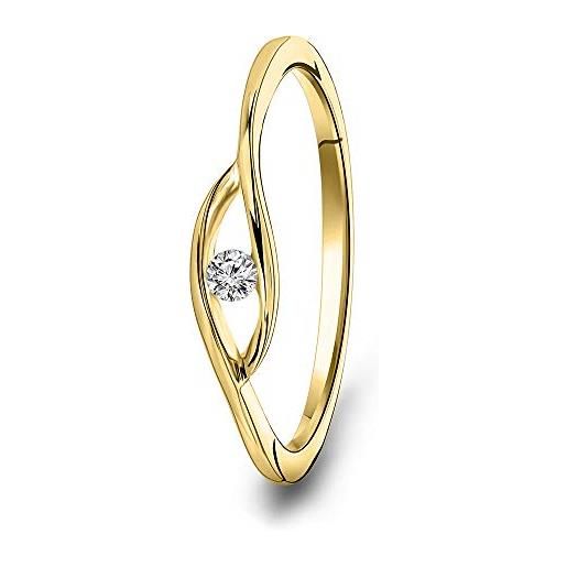 Miore - anello di fidanzamento da donna in oro giallo e bianco da 9 carati, oro 375