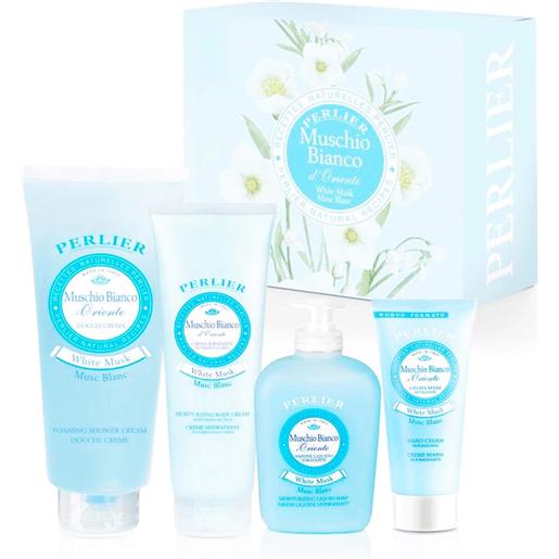 Perlier muschio bianco d'oriente set v1 doccia crema + crema idratante + sapone liquido + crema mani set