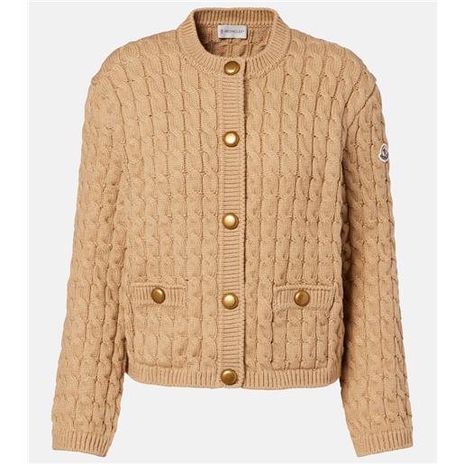 Moncler cardigan in misto cotone a trecce
