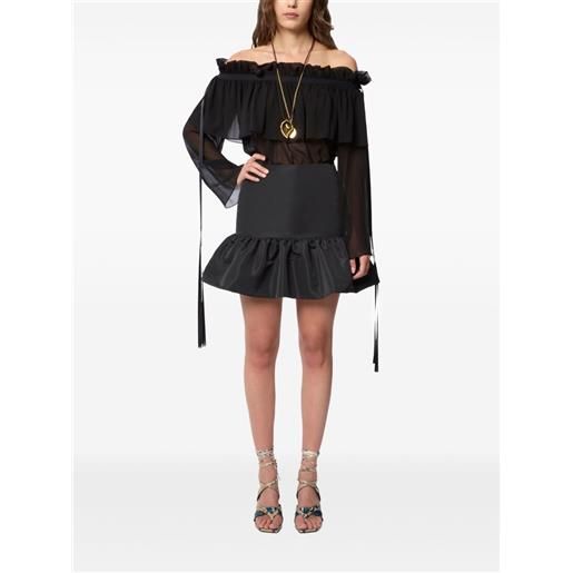 Nina Ricci minigonna con balza - nero