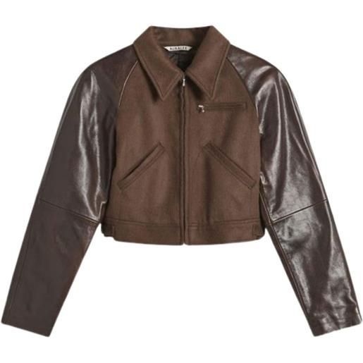 Auralee giacca con colletto a punta - marrone