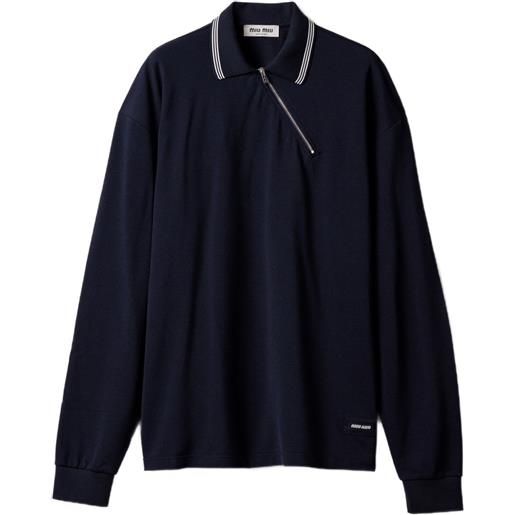 Miu Miu polo con logo - blu