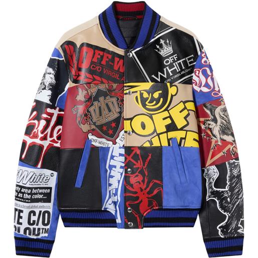 Off-White giacca varsity con applicazioni - nero