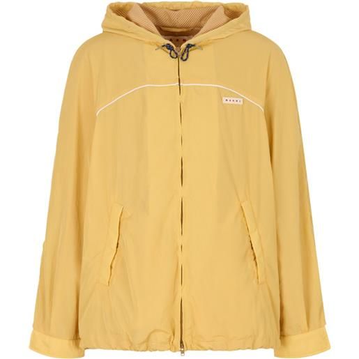 Marni giacca con cappuccio e coulisse - giallo