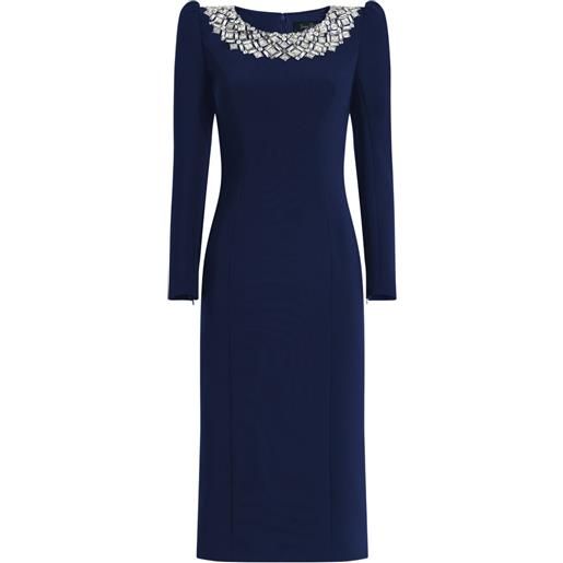 Jenny Packham abito midi jacquetta con decorazione - blu