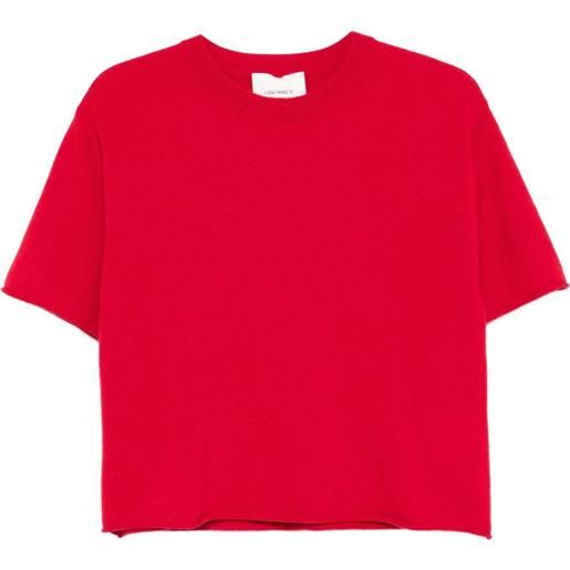 Lisa Yang polo in cashmere a maniche corte - rosso