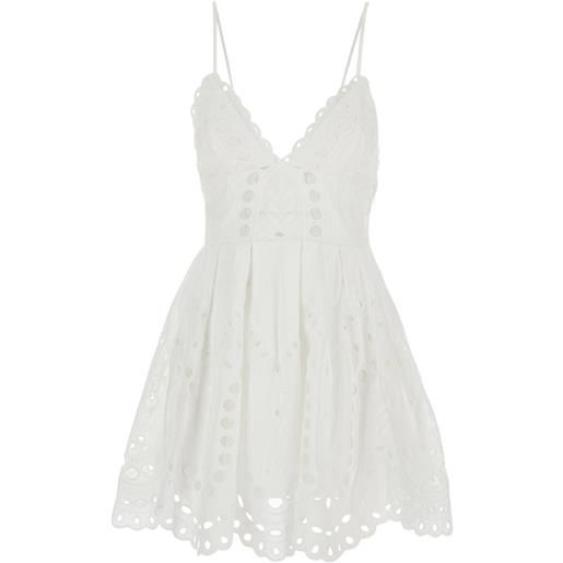 Charo Ruiz Ibiza abito nix con orlo a smerlo - bianco