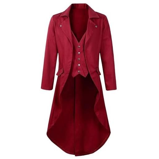 Generisch giaccone da uomo alla moda come elegante cappotto lungo per coppie attente allo stile, colore: rosso, 3xl