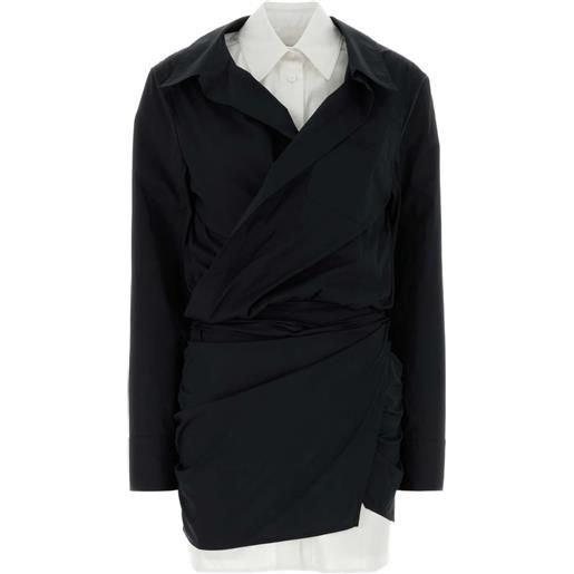 The Attico abito a portafoglio in popeline - nero