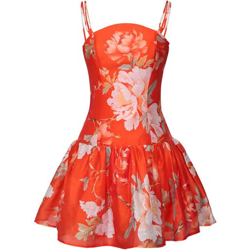 Leo Lin abito corto a fiori - arancione