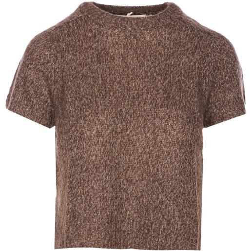 Lisa Yang blusa girocollo - marrone