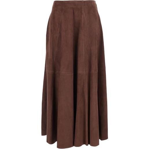 Arma gonna midi con inserti - marrone
