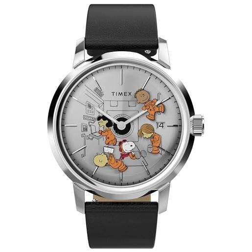 Timex Weekender Con Snoopy Joe Cool – Orologio Unisex Al Quarzo, Cassa 38 Mm, Cinturino In Tessuto A Strisce, Ref. TW2Y31100JT - 2