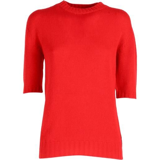 FABIANA FILIPPI maglia girocollo manica corta in cashmere garza color