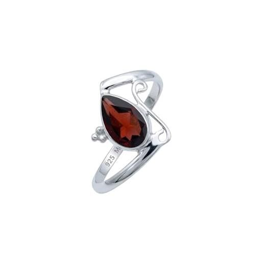 Anello in argento sterling 925 con granato rosso sfaccettato a forma ovale con pietra preziosa naturale - grande gioielleria articoli di buona vendita regalo per anello iniziale fatto a mano-SR-9it