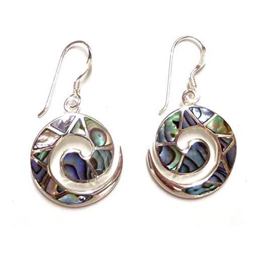 Orecchini Pendenti Donna SoulSisters A Conchiglia Kauri: Stile Boho Con Nappe Nere, Argento 925