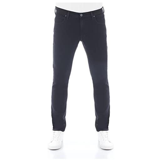 Lee luke slim fit tapered - jeans da uomo, pantaloni jeans affusolati in denim di cotone, elasticizzati, blu, nero, grigio, taglie dalla 46 alla 54 (taglie us: w30, w31, w32, w33, w34, w36, w38), 48