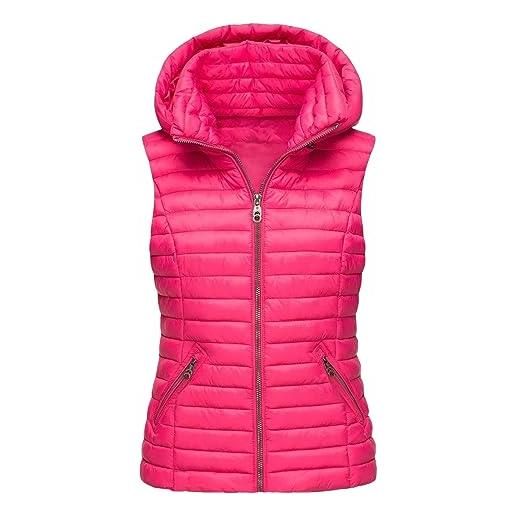 JokeLomple gilet smanicato da donna - gilet lungo con cappuccio gilet donna con cappuccio invernale gilet di transizione cappotto invernale con cappuccio giubbotto con zip donna gilet per le primavera