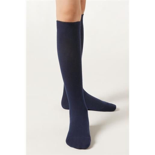 Calzedonia calze lunghe in cotone bambini blu