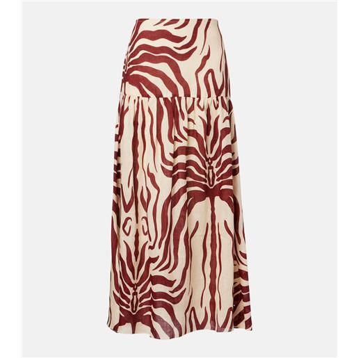 Johanna Ortiz gonna lunga in lino con stampa