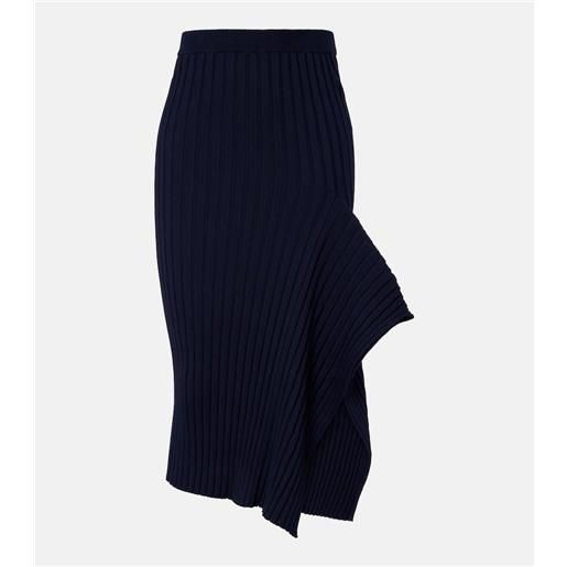 Stella McCartney gonna midi in cotone a coste con volant