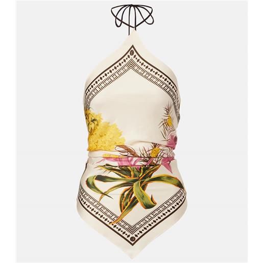 Blumarine top in twill con stampa