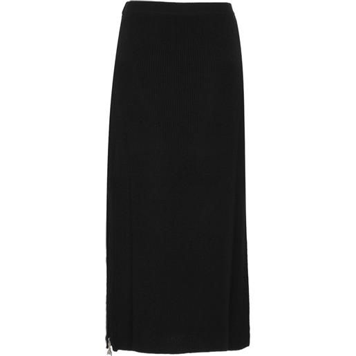 Patrizia Pepe gonna midi a coste - nero