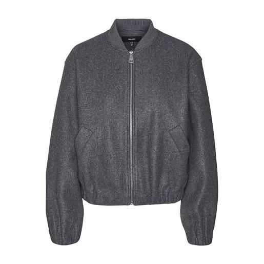 VERO MODA vmpopbella - giacca corta da donna, taglia l, colore: grigio scuro, grigio scuro mélange, l