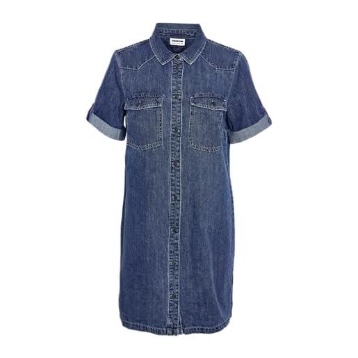 Noisy may nmnew signe s/s denim dress wg002mb noos, media blu denim, s