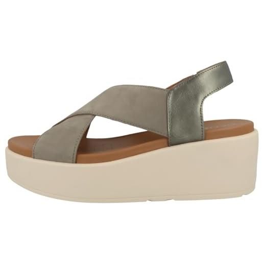 Geox sandali da donna con zeppa d xand 2.2s b, lt sand lt oro, 35 eu