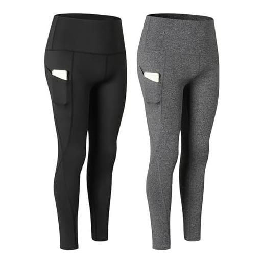 doorslay 2 pezzi pantaloni da yoga da donna con tasche leggings da allenamento a vita alta ad asciugatura rapida pantaloni da corsa