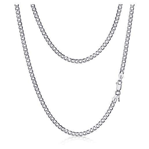 Amberta Collana Catenina Argento 925 - Modello Sfere Liscia - Larghezza 2 Mm - Lunghezze 40/45/50/55/60 Cm - Ipoallergenica - 4