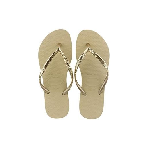 Havaianas - infradito sottili, eleganti, resistenti e versatili, con suola testurizzata per presa e supporto, da donna, crema di burro, 4.5 uk