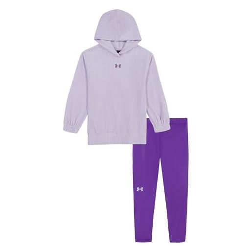Under Armour ua terrazzo leopard heart set. Short set bambine, tunica in velluto viola sale, 4