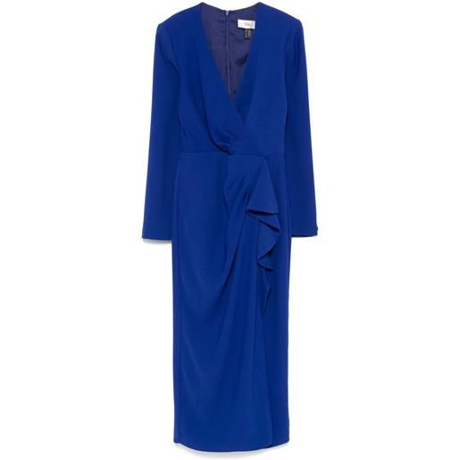 NISSA abito midi in crêpe con scollo a v - blu
