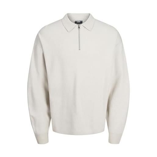 JACK & JONES polo jcoryker knit ls, raggio di luna, l