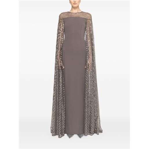 NISSA abito lungo con mantella - grigio